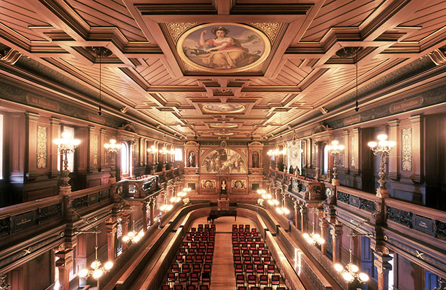 Hall of the University of Heidelberg an university with tradition in German history